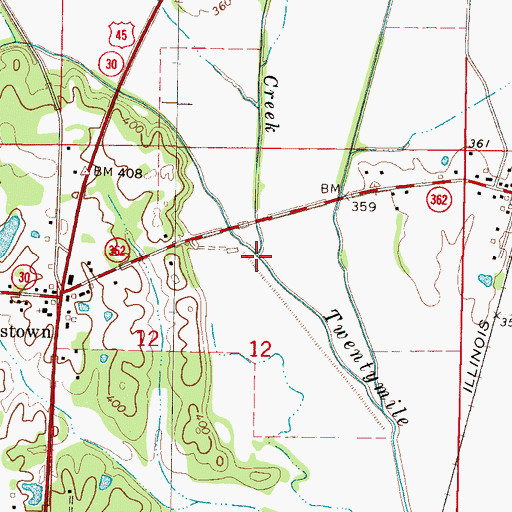 Topographic Map of Wolf Creek, MS