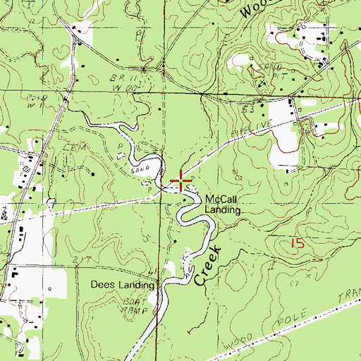 Topographic Map of Woodman Branch, MS