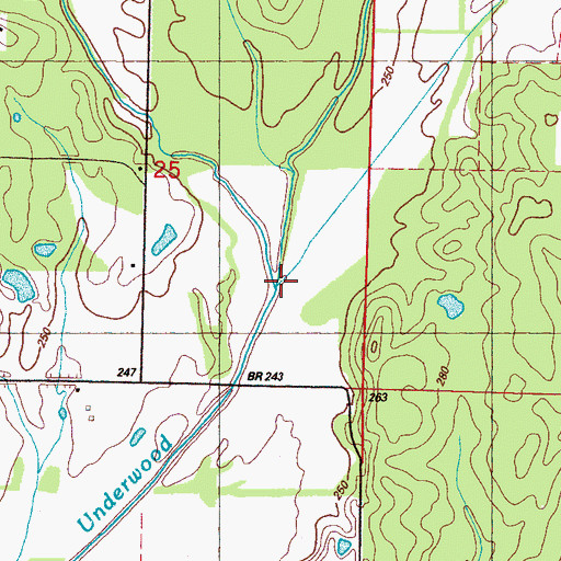 Topographic Map of Woodruff Creek, MS