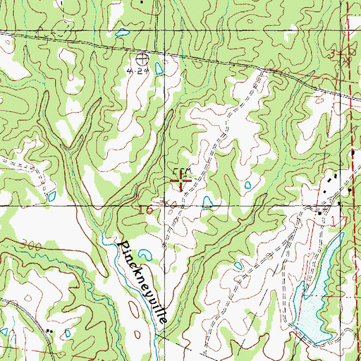 Topographic Map of Woodstock Cemetery, MS