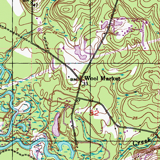 Topographic Map of Wool Market, MS