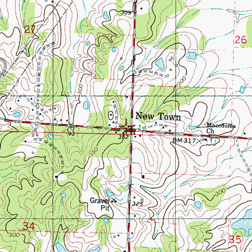Topographic Map of Woolfolk Church, MS