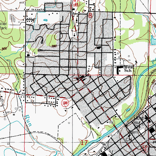 Topographic Map of Central Avenue Church of Christ, AR