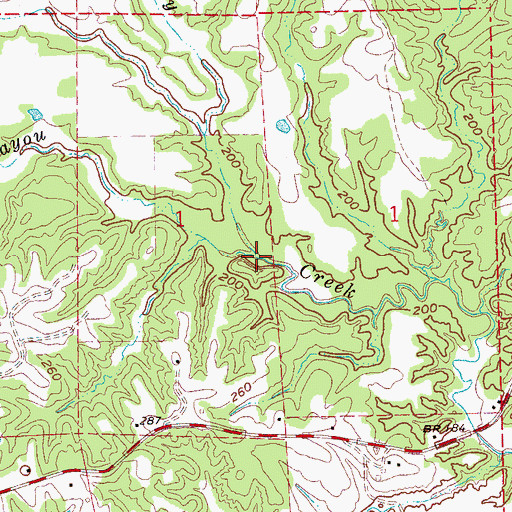 Topographic Map of Wren Bayou, MS