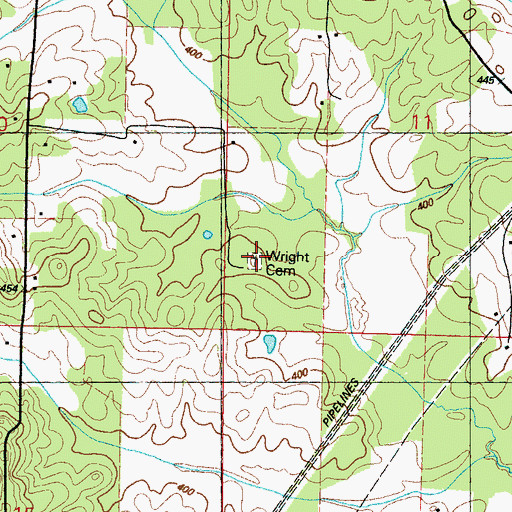 Topographic Map of Wright Cemetery, MS