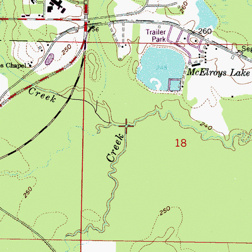 Topographic Map of Wright Creek, MS