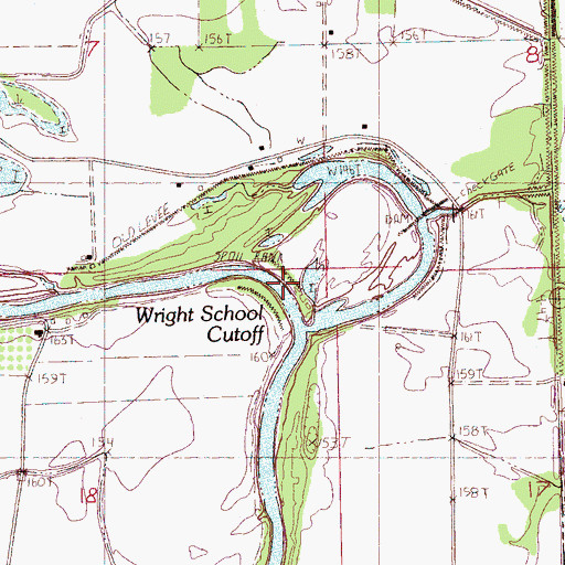 Topographic Map of Wright School Cut-Off, MS