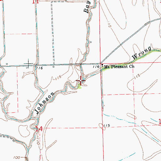 Topographic Map of Wrong Prong, MS