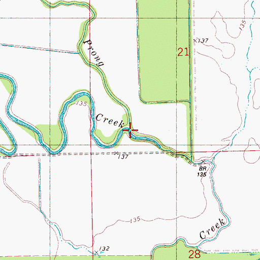 Topographic Map of Wrong Prong, MS