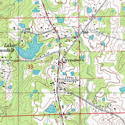 Topographic Map of Wynndale Church, MS