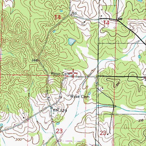 Topographic Map of Wyse Cemetery, MS