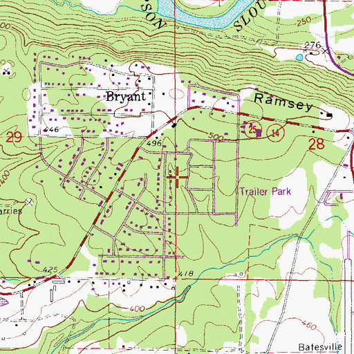 Topographic Map of Clearview Estates, AR