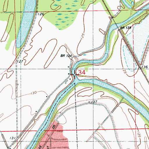 Topographic Map of Yalobusha River, MS