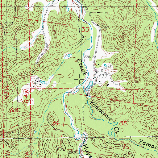 Topographic Map of Yamacrow Creek, MS