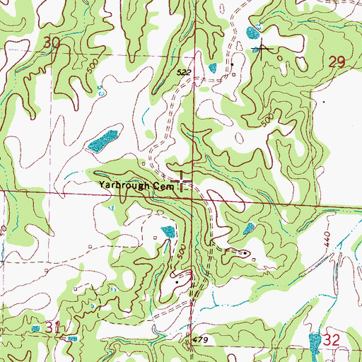 Topographic Map of Yarbrough Cemetery, MS