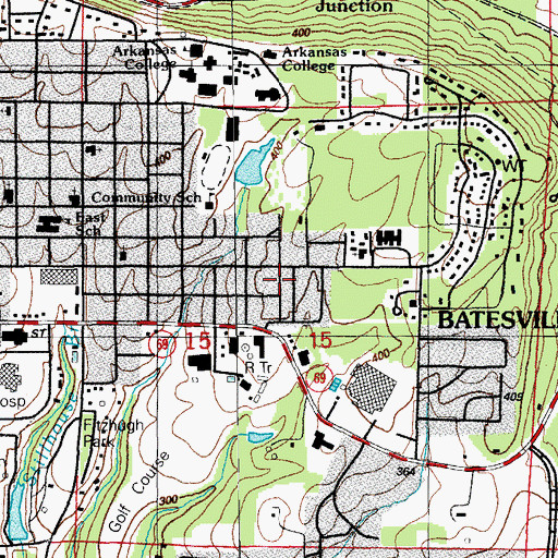 Topographic Map of College Heights Addition, AR