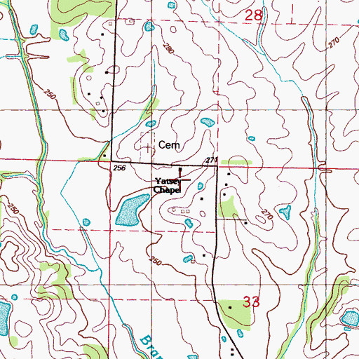 Topographic Map of Yatsey Chapel, MS