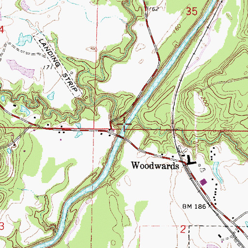 Topographic Map of Yellow Creek, MS