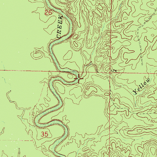 Topographic Map of Yellow Jacket Branch, MS