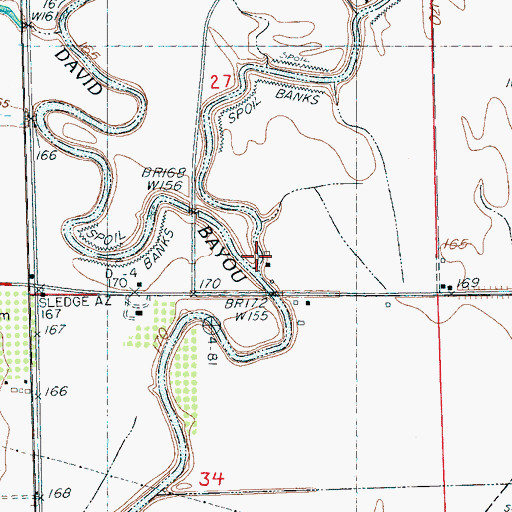 Topographic Map of Yellow Lake Bayou, MS