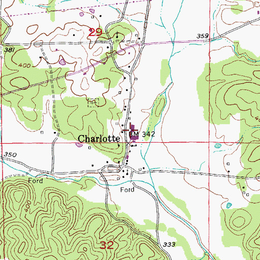 Topographic Map of Cord - Charlotte Elementary School, AR