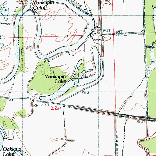 Topographic Map of Yonkapin Lake, MS