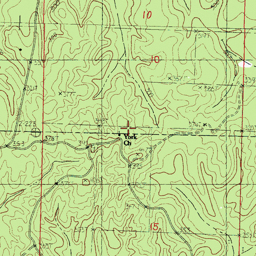 Topographic Map of York Church, MS