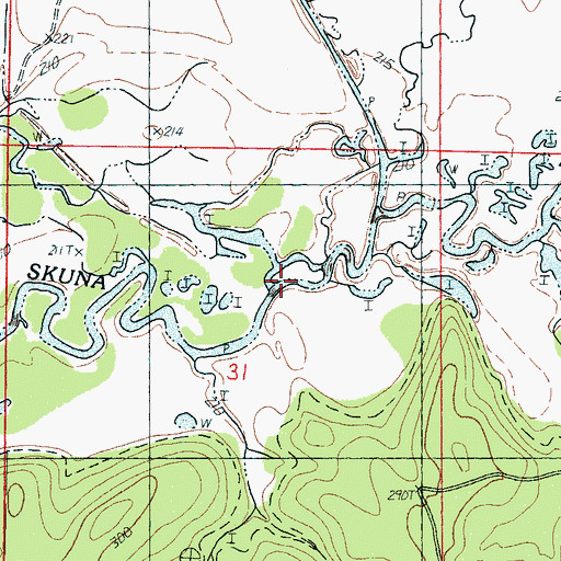 Topographic Map of York Creek, MS