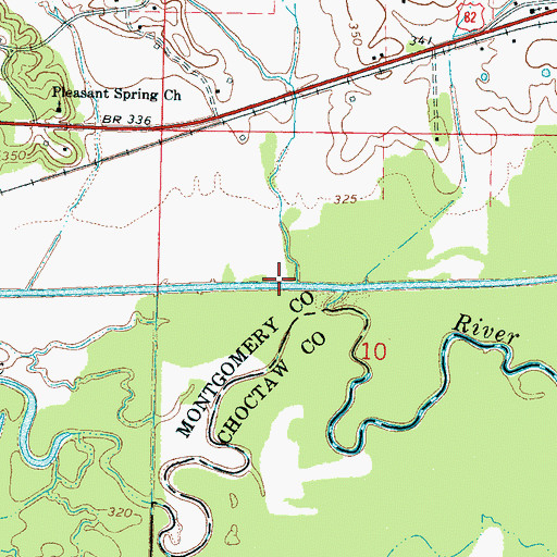 Topographic Map of Young Creek, MS