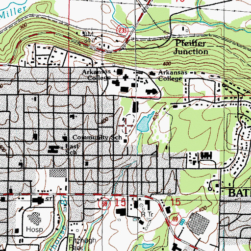 Topographic Map of Daffin Field, AR