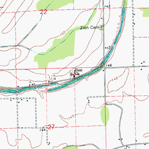Topographic Map of Zion Church, MS
