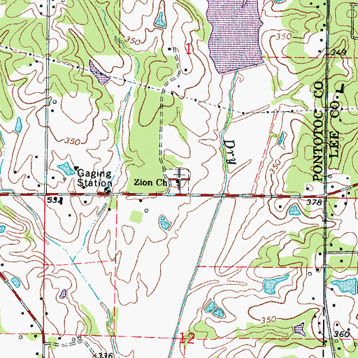 Topographic Map of Zion Church, MS