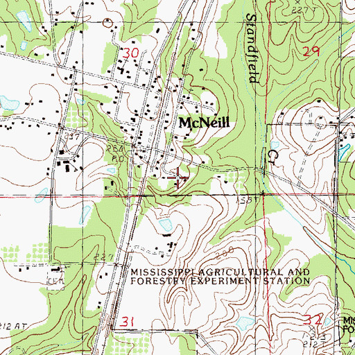Topographic Map of Zion Hill Baptist Church, MS