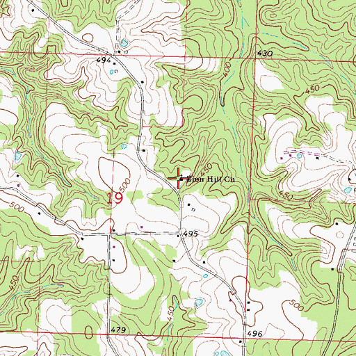 Topographic Map of Zion Hill Church, MS