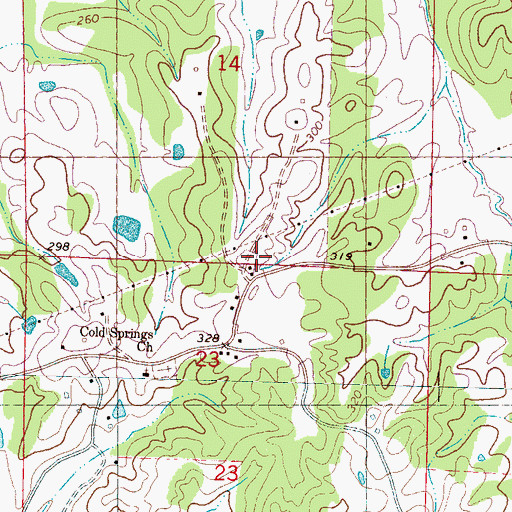 Topographic Map of Zion Hill School, MS