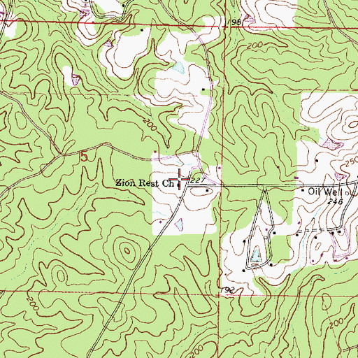 Topographic Map of Zion Rest Church, MS