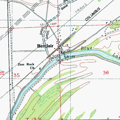 Topographic Map of Zion Rock Church, MS