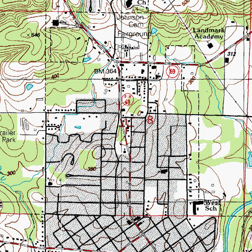 Topographic Map of Faith Cumberland Presbyterian Church, AR