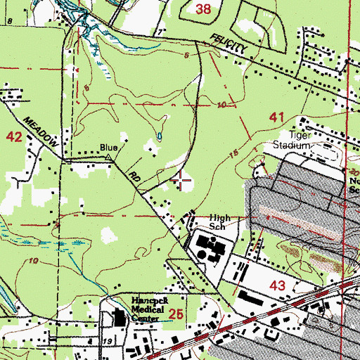 Topographic Map of WXGR-AM (Bay St. Louis), MS