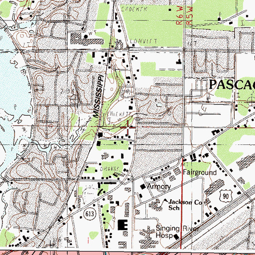 Topographic Map of WPMP-AM (Pascagoula-Moss Point), MS