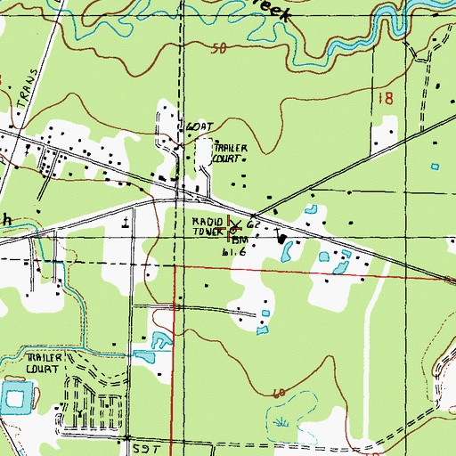 Topographic Map of WRJW-AM (Picayune), MS