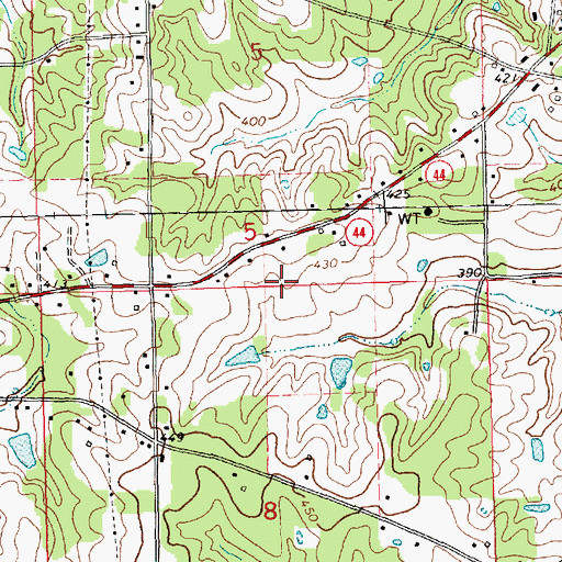 Topographic Map of WAKK-AM (Mccomb), MS