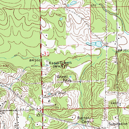 Topographic Map of WHNY-AM (Mccomb), MS