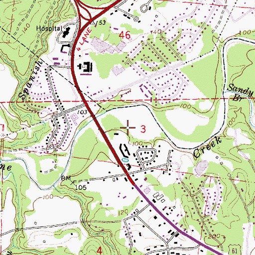Topographic Map of WMIS-AM (Natchez), MS