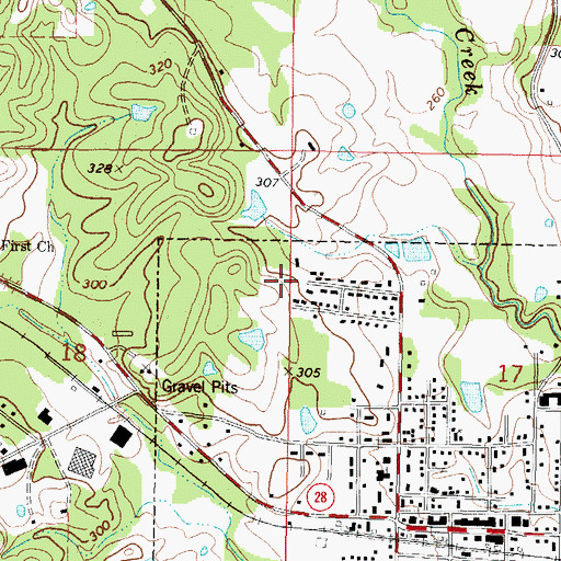 Topographic Map of WSCO-AM (Taylorsville), MS