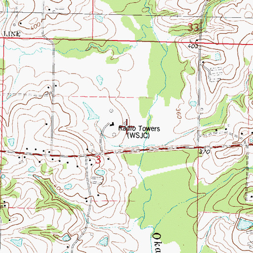 Topographic Map of WSJC-AM (Magee), MS
