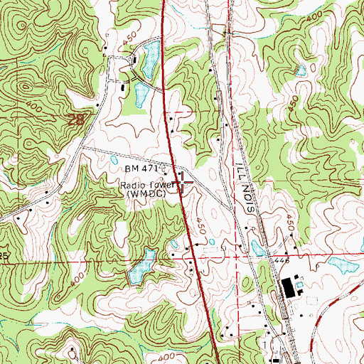 Topographic Map of WMDC-AM (Hazelhurst), MS