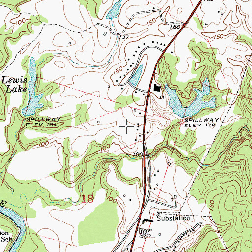 Topographic Map of WCSP-AM (Port Gibson), MS