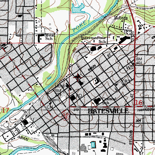 Topographic Map of First United Methodist Church, AR