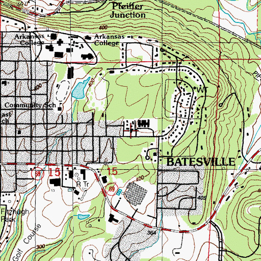 Topographic Map of Full Gospel Fellowship Church, AR
